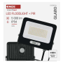 LED reflektor GLARO EMOS ZS2344B s pohybovým čidlem, 50 W, černý, IP54, 5000 lm, neutrální bílá