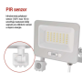 LED reflektor GLARO EMOS ZS2344W s pohybovým čidlem, 50 W, bílý, IP54, 5000 lm, neutrální bílá