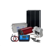 Solární sestava ostrovní SOLARFAM 110Wp, 12V, baterie 100Ah, měnič 230VAC 600W