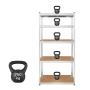 Kovový úložný regál Atos RB-1251W 180x90x40 cm bílý