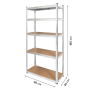 Kovový úložný regál Atos RB-1251W 180x90x40 cm bílý