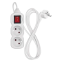 Prodlužovací kabel EMOS P12114 / 1,4 m / 2 zásuvky / s vypínačem / bílý / PVC / 1 mm2