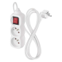 Prodlužovací kabel EMOS P12114 / 1,4 m / 2 zásuvky / s vypínačem / bílý / PVC / 1 mm2