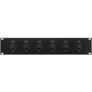 6-way PA volume controls for 482 mm (19") rack installation