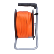 Solight predlžovací prívod na bubne, 4 zásuvky, 50m, oranžový kábel, 3x 1,5mm2