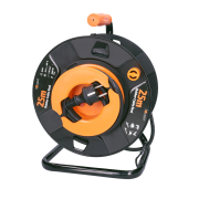 Solight predlžovací prívod na bubne, 1 zásuvka, vonkajší, 25m gumový kábel, 3x 1,5mm2, IP44