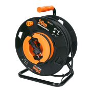 Solight predlžovací prívod na bubne, 1 zásuvka, vonkajší, 50m gumový kábel, 3x 1,5mm2, IP44