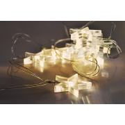 Solight LED vianočná reťaz, hviezdy, 1,5m, 10x LED, 2x AA, žluté svetlo
