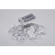 Solight LED vianočná reťaz, hviezdy, 1,5m, 10x LED, 2x AA, žluté svetlo