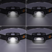 Solight čelová LED svietidlo, 3W + červené svetlo, 3x AAA