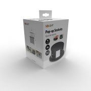 Solight predlžovací prívod, 4 zásuvky, čierny, 1,5m, výsuvný blok zásuviek, kruhový tvar