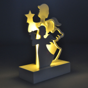 Solight LED anjeli, drevo, biela farba, 2x AA