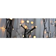 Solight LED vonkajšia vánočná reťaz, 50 LED, 5m, prívod 3m, 8 funkcií, časovač, IP44, teplá biela