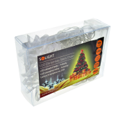 Solight LED vianočná reťaz, hviezdy, 1,5m, 10x LED, 2x AA, modré svetlo