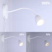 Solight LED nástenná lampička, stmievateľná, 4W, 280lm, 3000K, biela