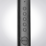 Solight LED stolná lampička s displejom, 9W, voľba teploty svetla, koža, čierna