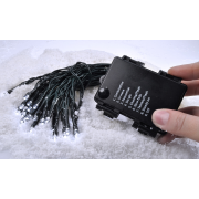 Solight LED vonkajšia vianočná reťaz, 50LED, 5m, 3m prívod, 8 funkcií, IP44, 3x AA, studená biela