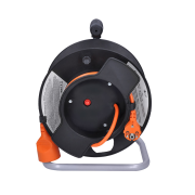 Solight predlžovací prívod na bubne, 1 zásuvka, 25m, oranžový kábel, 3x 1,5mm2