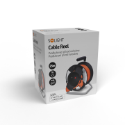 Solight predlžovací prívod na bubne, 1 zásuvka, 25m, oranžový kábel, 3x 1,5mm2