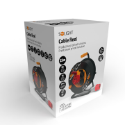 Solight predlžovací prívod na bubne, 3 zásuvky,, vonkajší, 400V + 230V, 25m gumový kábel 5x1,5mm2,