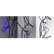 Solight LED vianočná reťaz, 3m, 20xLED, 3x AA, modré svetlo, zelený kábel