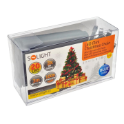 Solight LED vianočná reťaz, 3m, 20xLED, 3x AA, modré svetlo, zelený kábel