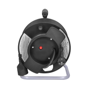 Solight predlžovací prívod na bubne, 1 zásuvka, 25m, čierny kábel, 3x 1,5mm2