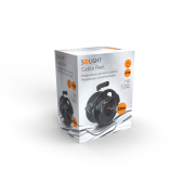 Solight predlžovací prívod na bubne, 1 zásuvka, 25m, čierny kábel, 3x 1,5mm2