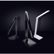 Solight LED stolná lampička stmievaťelná, 12W, voľba teploty svetla, USB, čierny lesk