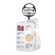 Solight predlžovací prívod, 7 zásuviek, biely, vypínač, 2m