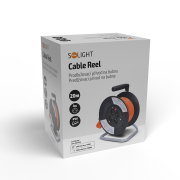 Solight predlžovací prívod na bubne, 4 zásuvky, 20m, oranžový kábel, 3x 1,5mm2