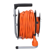 Solight predlžovací prívod na bubne, 1 zásuvka, 50m, oranžový kábel, 3x 1,5mm2