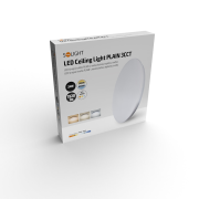 Solight LED stropné svietidlo PLAIN, 3CCT, 24W, 1920lm, 3000K, 4000K, 6000K, okrúhle, 38cm