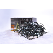 Solight LED vonkajšia vánočná reťaz, 200 LED, 20m, prívod 5m, 8 funkcií, časovač, IP44, studená