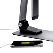 Solight LED stolná lampička stmievateľná, 11W, zmena chromatickosti, brúsený hliník, strieborná