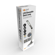 Solight LED stolná lampička stmievateľná, 11W, zmena chromatickosti, brúsený hliník, strieborná