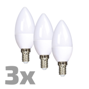 ECOLUX LED žiarovka Ecolux 3-pack, sviečka, 6W, E14, 3000K, 450lm, 3ks