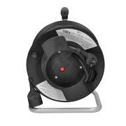 Solight predlžovací prívod na bubne, 1 zásuvka, 50m, čierny kábel, 3x 1,5mm2