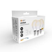 ECOLUX LED žiarovka Ecolux 3-pack, miniglobe, 6W, E14, 3000K, 450lm, biele prevedenie, 3ks