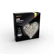Solight LED ratanové srdce, 30x LED, 2x AA, 30cm