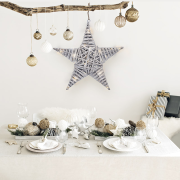 Solight LED ratanová hviezda, 40x LED, 2x AA, 40cm