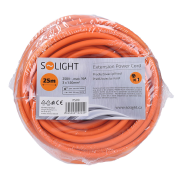Solight predlžovací prívod - spojka, 1 zásuvka, 25m, 3 x 1,5mm2, oranžová