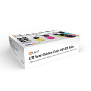 Solight LED smart vonkajšia reťaz s RGB žiarovkami, bluetooth, 15 žiaroviek, 14m+6m, 10W