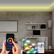Solight Wifi Smart LED svetelný pás, RGB, 5m, sada s adaptérom a dialkovým ovladačom