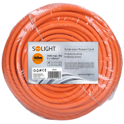 Solight predlžovací prívod - spojka, 1 zásuvka, 40 m, 3 x 1,5mm2, oranžová