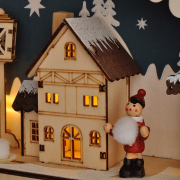 Solight LED adventný kalendár - horská chata,  10x LED, 50x40cm, 2x AA