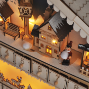 Solight LED adventný kalendár - horská chata,  10x LED, 50x40cm, 2x AA