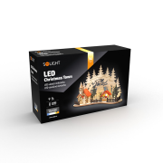 Solight LED vianočné mestečko s kostolom, 30x19cm, 2x AAA
