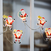 Solight LED okenná reťaz - Santa, 6x LED, prísavná, 120cm, 2x AA