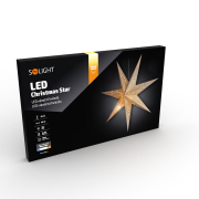 Solight LED vianočná hviezda, závesná, 60cm, 20x LED, časovač, 2x AA